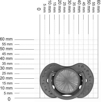 Preview: Schnuller mit Muster Kreise, grau SPEZIALVERSCHLUSS!